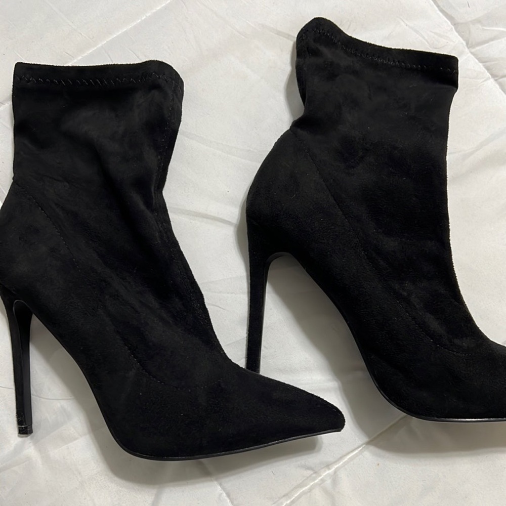 Black sock booties
